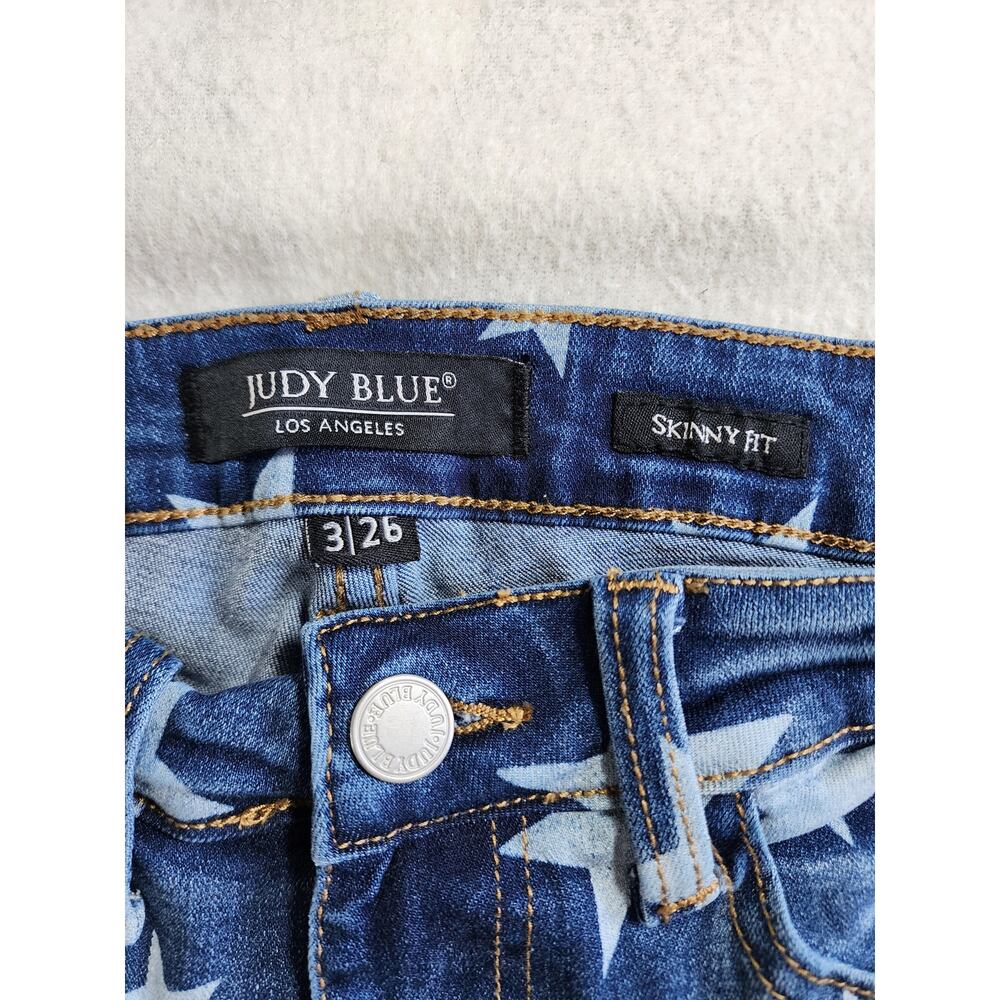Judy Blue Star Print Skinny Fit Jeans Medium Wash Denim JB84145 Womens 3/26 - Picture 4 of 10
